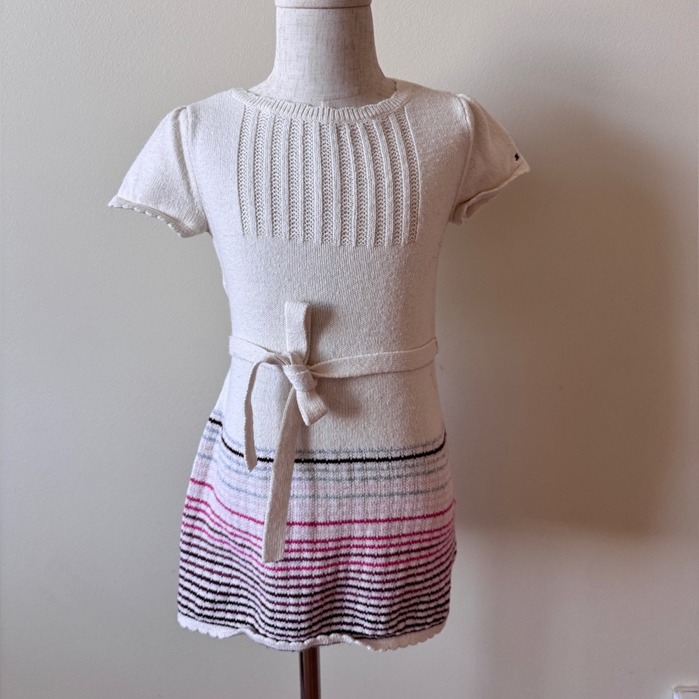 used Tommy Hilfiger Cream Knit Baby Cardigan with Button Trim